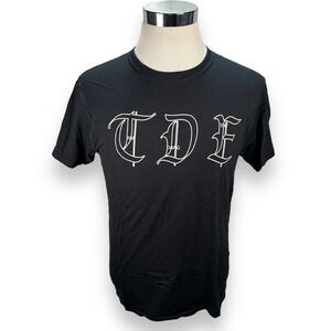 TDE Top Dawg Entertainment Graphic T-Shirt Mens Medium Crew Neck Black Rap Tee